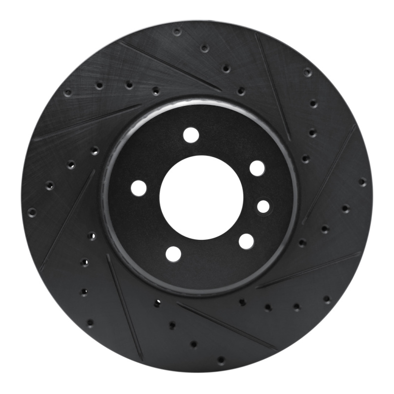 Land Rover Defender 90 Brake Rotor (1) - Front Right - R1 Concepts - Drilled & Slotted - Black - `20-`25 Land Rover Defender 90 Brake Rotor (1) - Front Right - R1 Concepts - Drilled & Slotted - Black - `20-`25